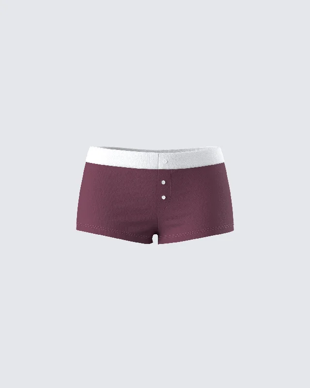 Darya Burgundy Jersey Boxer Short