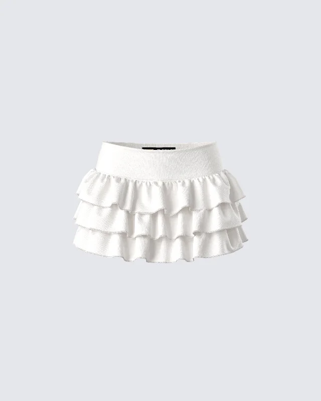 Fable Ivory Ruffle Micro Mini Skirt