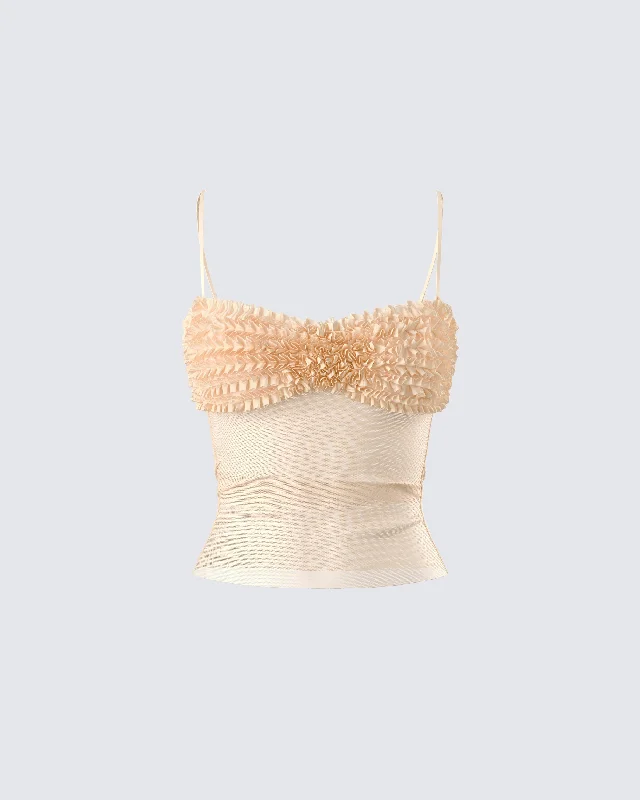 Ryla Ivory Ruffle Cami Top