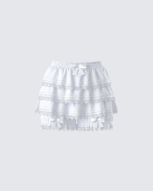 Shannyn White Ruffle Bloomer