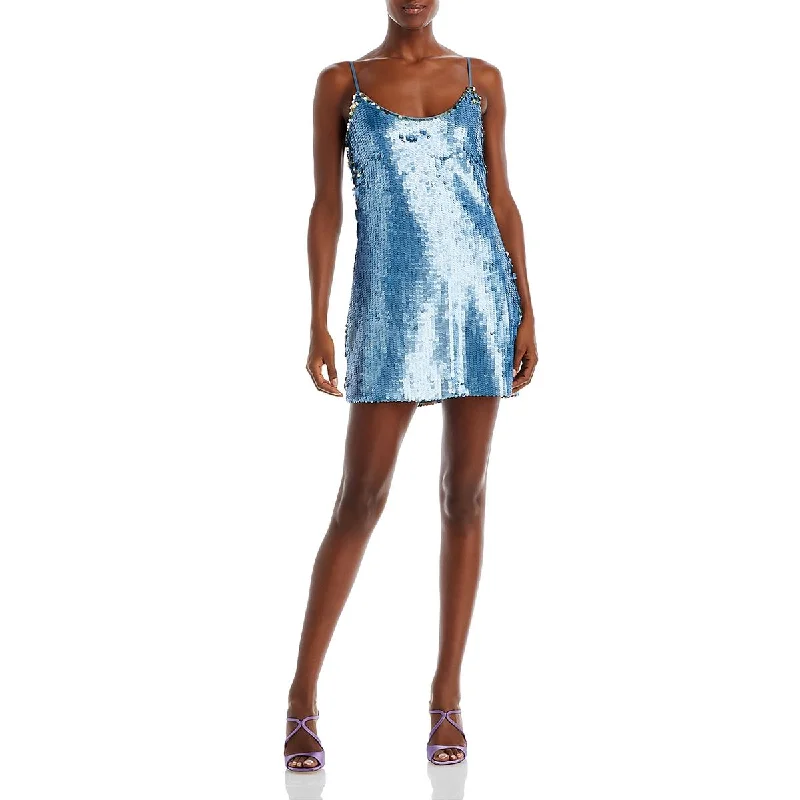 Ramy Brook Womens Kiana Sequined Mini Cocktail And Party Dress