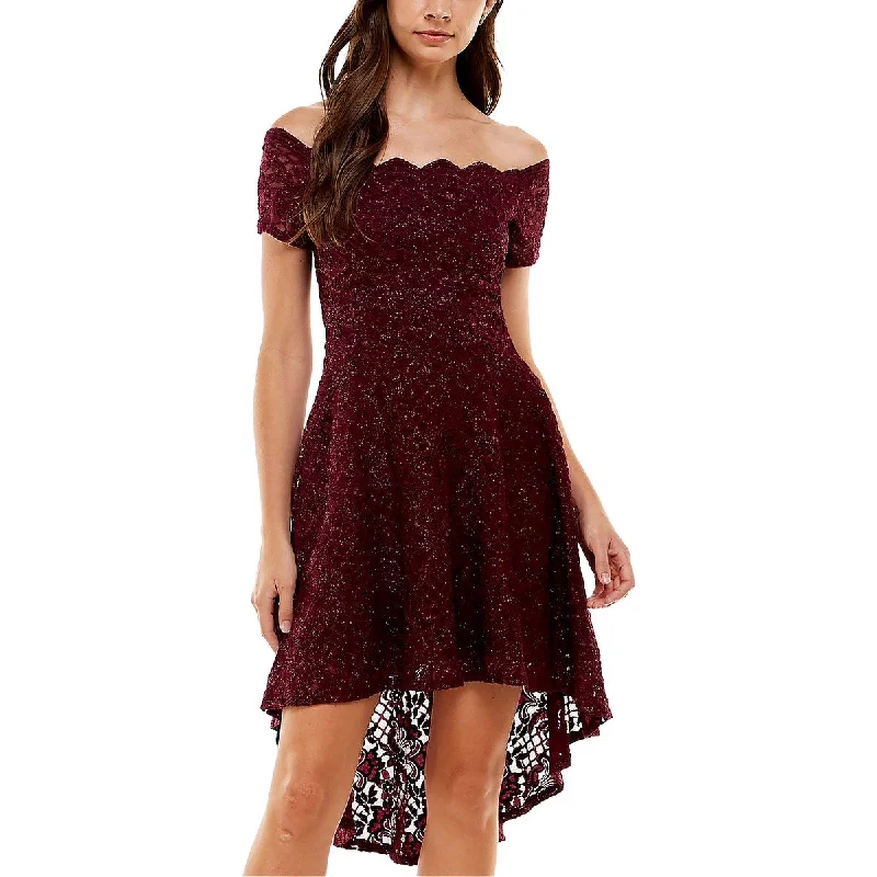 City Studios Womens Juniors Lace Mini Cocktail and Party Dress