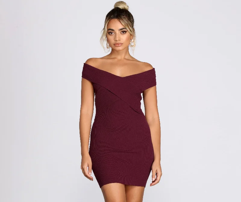 Knits Not You Crossover Mini Dress