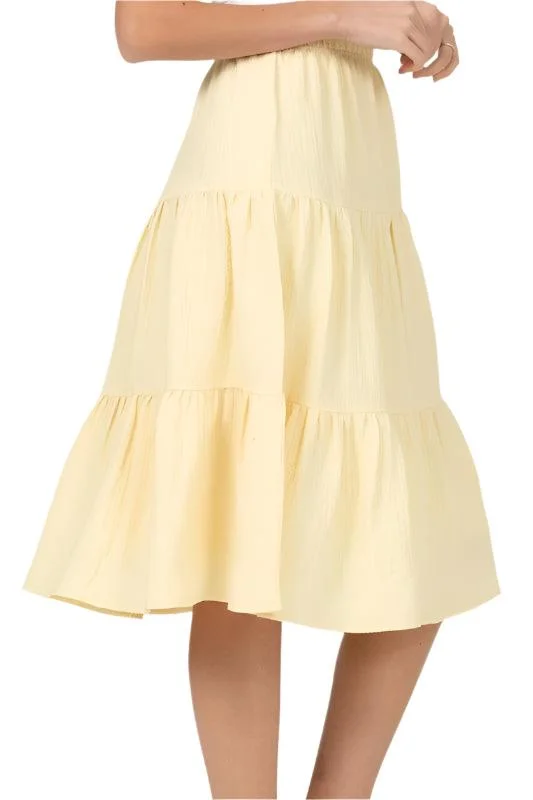 Call It A Day Tiered Midi Skirt