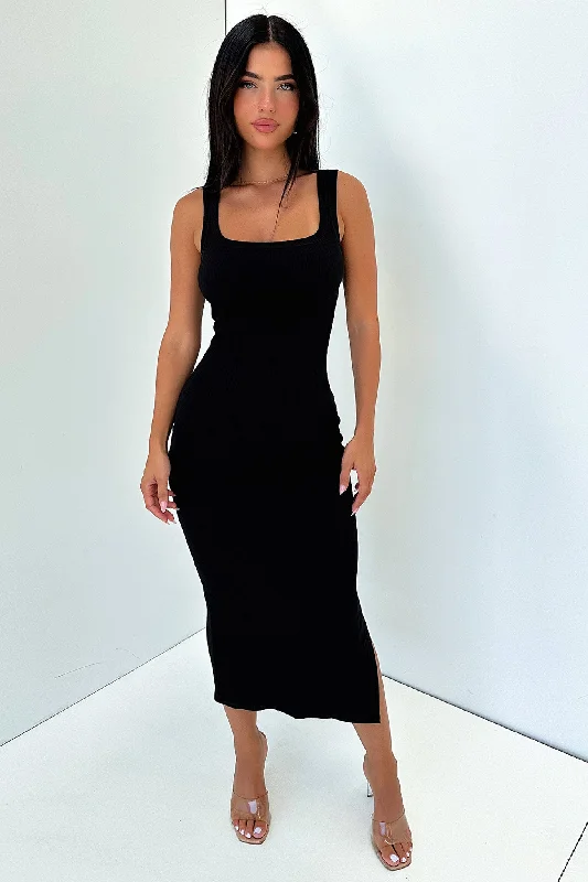 Courtney Midi Dress - Black