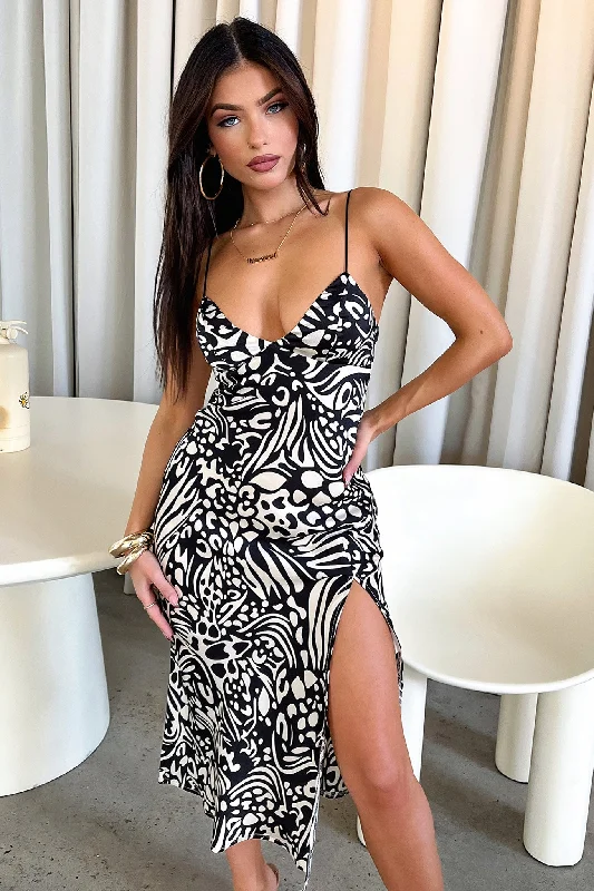 Jennifer Dress - Black/White Print