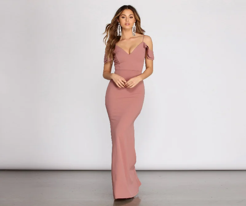 Reese Double Ruffle Off Shoulder Mermaid Dress