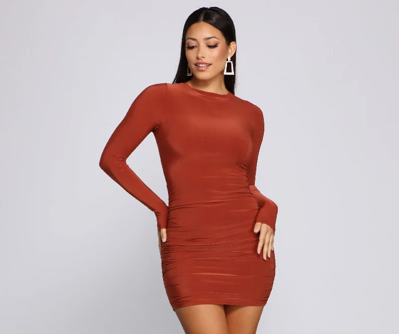 Sultry Lace-Up Back Bodycon Dress