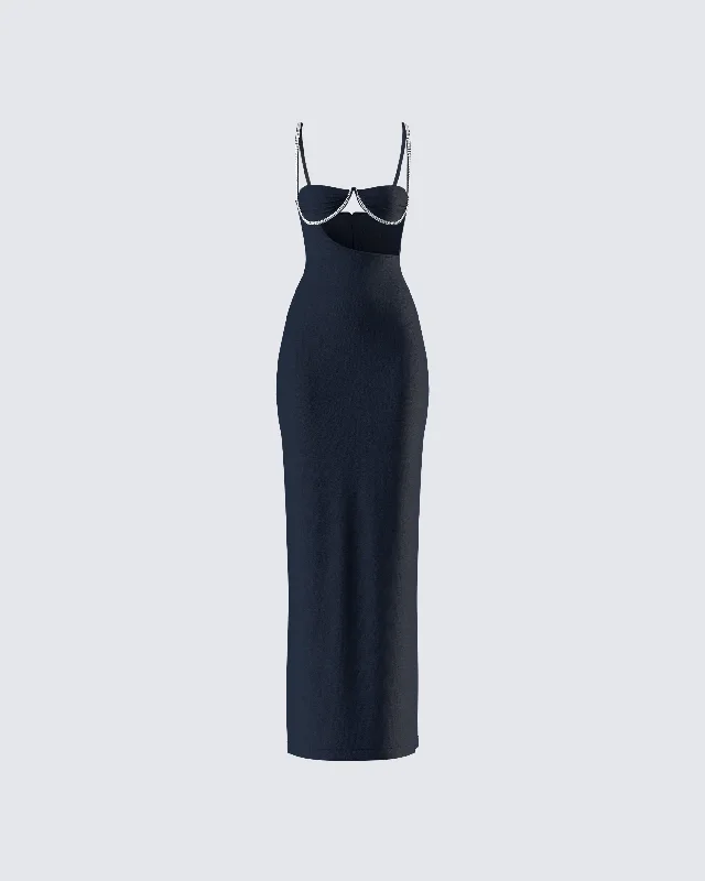 Yara Black Cut Out Maxi Dress