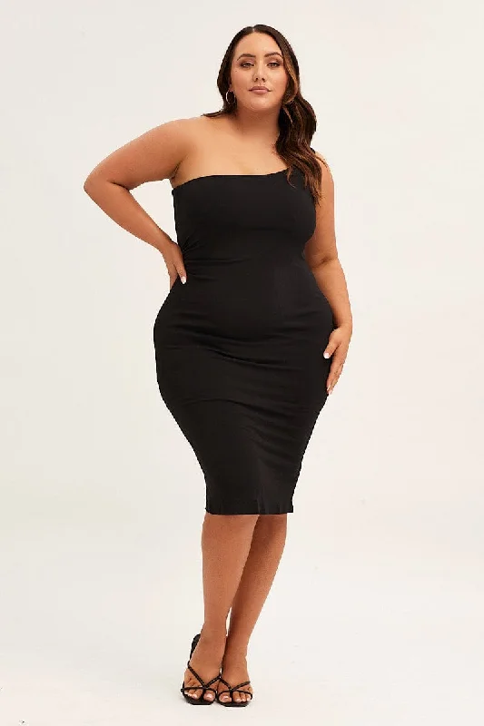 Black One Shoulder Jersey Bodycon Dress