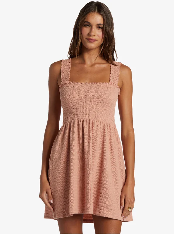 Hanging 10 Off-The-Shoulder Dress - Cafe Creme