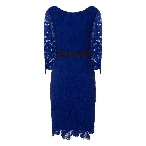 Paper Dolls Womens/Ladies Blue Crochet Lace Bodycon Dress