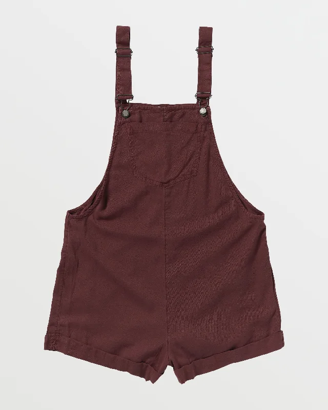 Silver Sky Set Short Overalls - Bitter Chocolate