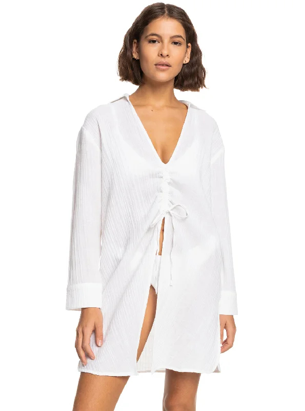 Sun And Limonade Shirt Dress - Bright White