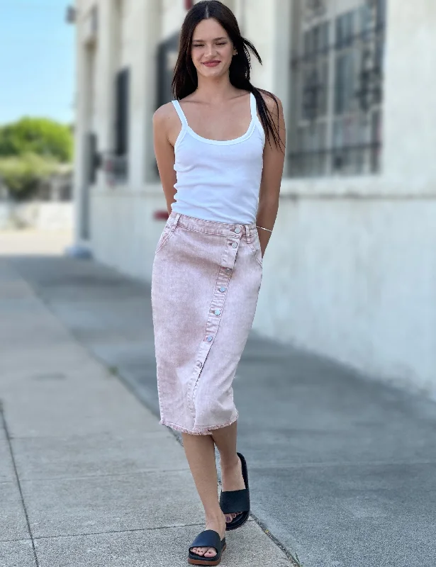 Blush Jean Skirt