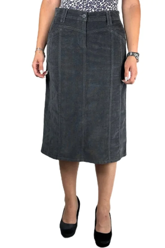 Twill Skirt 242-59D in Grey