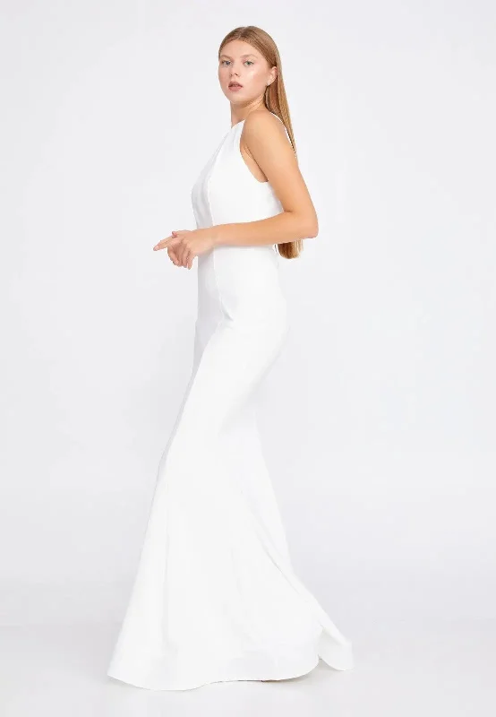 Sheath with open back wedding dress for Rent