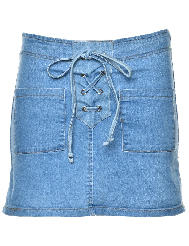 Pencil Shape Denim Skirt - S