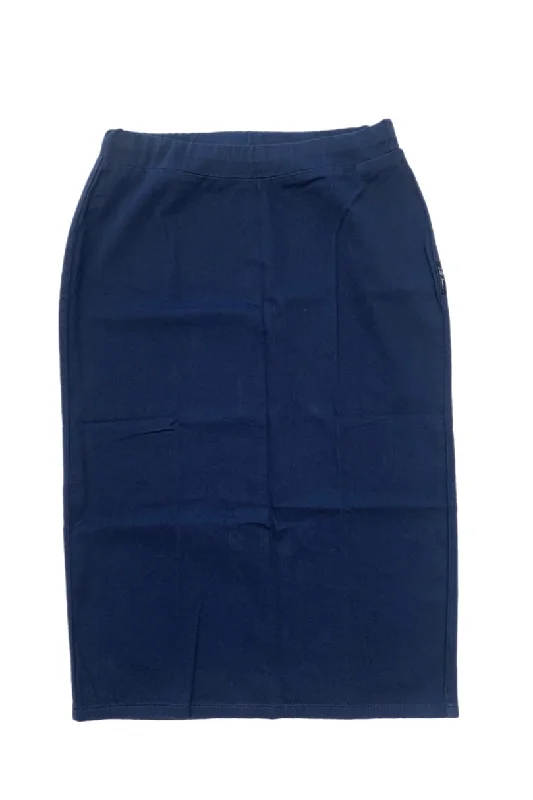 Plus Twill Blue Mock Denim Skirt 164-55F