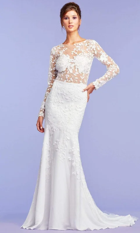 Tadashi Shoji - BPX20559LBR Embroidered Illusion Bridal Gown