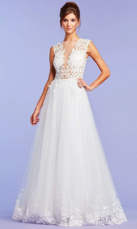 Tadashi Shoji - BPY20282LBR Illusion Jewel A-Line Bridal Gown