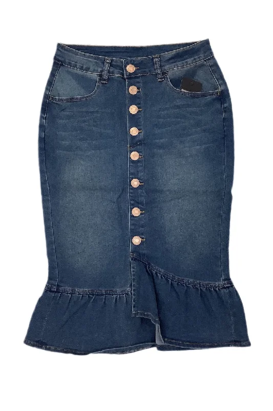 Vintage Wash Denim Skirt with Bottons Style 77531