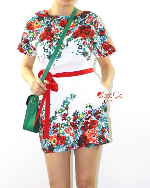 Fiona White Mini Floral Dress