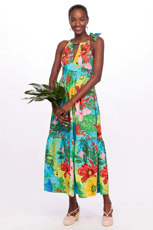 One-Shoulder Tie Maxi Floral Dress - Matisse